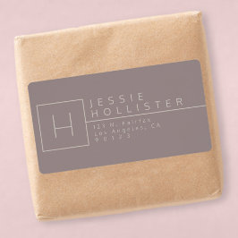 Dusty Grått/Silver Rust monogrammad Returadress Fraktsedel