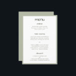 Dusty Grönt Avslappnad Handwrite Minimalist Modern Meny<br><div class="desc">Dusty Grönt Avslappnad Handwrite Minimalist Modern Bröllop Menu</div>
