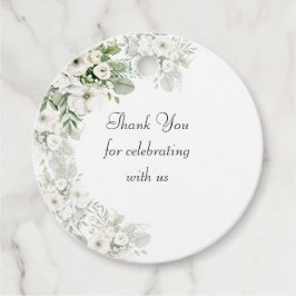 Dusty grönt blommigt ro vattenfärgen bröllop gåvor etiketter