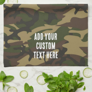Dusty Grönt Camo Kökshandduk