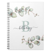 Dusty Grönt Eucalyptus Personlig Monogram