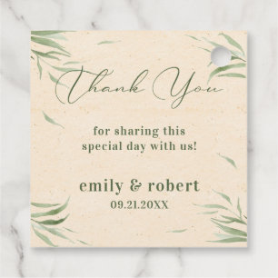 Dusty Grönt Foliage Beige Craft Papper Gåvor Etiketter