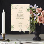 Dusty Grönt Foliage Beige Craft Papper Menu Inbjudningar<br><div class="desc">Denna menykonstruktion i snyggt bröllop har en löv av dammig grönt på en beige farkost papprare struktur. Anpassade,  elegant typografi på mörk grönt. Det är en sofistikerad och klassisk design som du kan redigera text,  bilder och typsnitt. Den här utformningen framkallar en enkel elegans.</div>