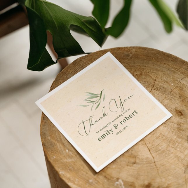 Dusty Grönt Foliage Beige Craft Papper Pappersservett (Skapare uppladdad)