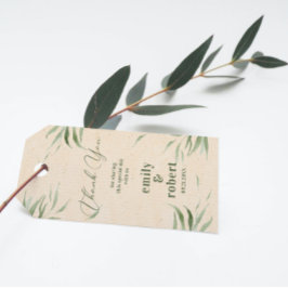 Dusty Grönt Foliage Beige Craft Papper Presentetikett