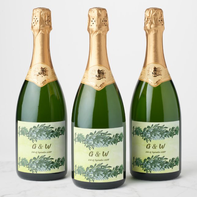 Dusty Grönt Greenery Rustic Vin & Sparkling Vin (Flaskor)