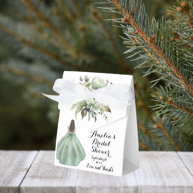 Dusty Grönt Guld Glitter Dress Möhippa Presentaskar (Skapare uppladdad)