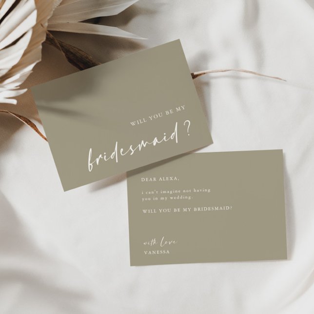 Dusty Grönt-minimalialist blir min bridesmaid I Inbjudningar (Skapare uppladdad)
