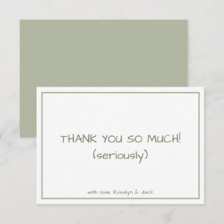 Dusty Grönt - minimalistiskt, modernt tackkort Tack Kort