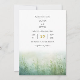 Dusty Grönt Underwater Fish Seagrass Beach Wedding Inbjudningar