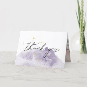 Dusty Guld and Lila Elegant Photo Tackto You Card Helgkort