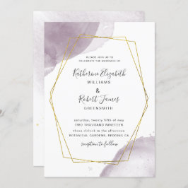 Dusty Guld Elegant Mauve Wedding bjudande in Inbjudningar