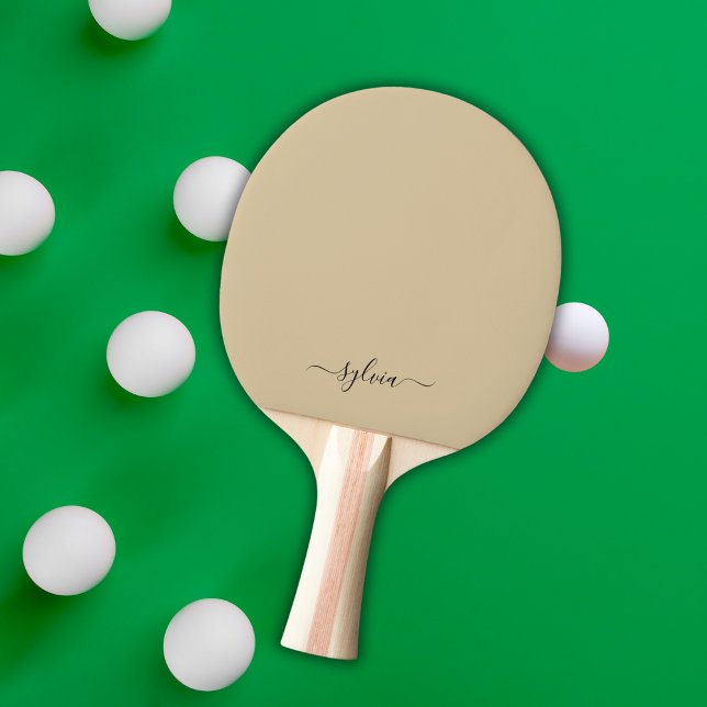  Dusty Gult Modern Girly Monogram Namn Pingisracket (Dusty Yellow Monogram Ping Pong Paddle
)