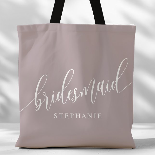 Dusty Lavender Bridesmaid Modern Script Tygkasse (Skapare uppladdad)