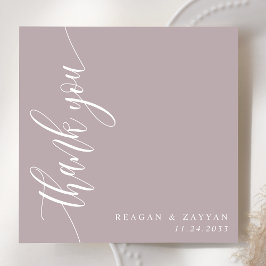 Dusty Lavender Calligraphy Script Bröllop Tack Kort