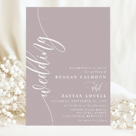 Dusty Lavender Elegant Calligraphy Script Wedding Inbjudningar