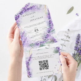 Dusty Lavender Foliage Modern QR Code Bröllop