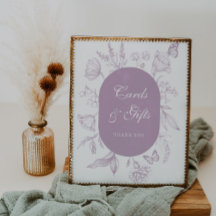 Dusty Lavender Line Art Cards och presenter