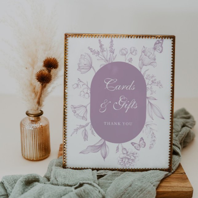 Dusty Lavender Line Art Cards och presenter Poster (Skapare uppladdad)