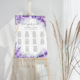 Dusty Lavender Modern Bröllop-sittdiagram Poster