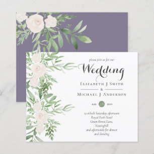 Dusty LAVENDER Sage Blommigt BUDGET Bröllopsinbjud
