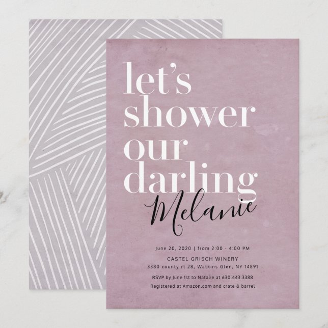 Dusty laver inbjudningskort för möhippan (Fram/baksida)