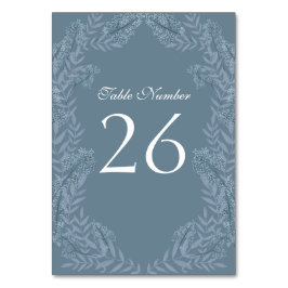 Dusty Light Blue Bröllop Vintage Botanical Bord N Bordsnummer