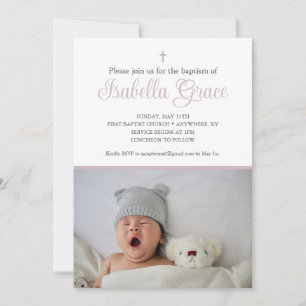 Dusty lila baptism-inbjudan inbjudningar