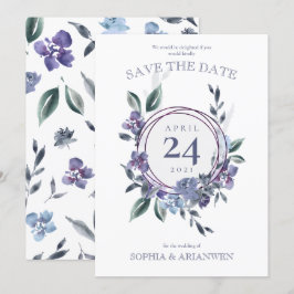 Dusty Lila blommigt -bröllopsinbjudan Inbjudningar