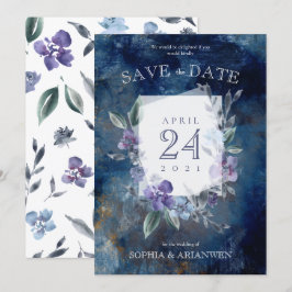 Dusty Lila blommigt -bröllopsinbjudan Inbjudningar