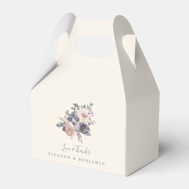 Dusty Lila Blommigt Watercolor Personligt bröllp Presentaskar (Framsidan Sidan)