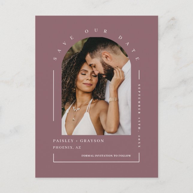 Dusty Lila Boho Arch Photo QR Code Spara - vårt da Vykort (Framsida)