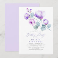 Dusty Lila Elegant Romantic Blommigt Birthday