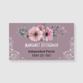 Dusty lila florist magnetiskt affärskort