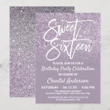 Dusty Lila Grått Faux Glitter Ombre Sweet sixteen