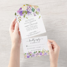 Dusty Lila Greenery Elegant Blommigt Bröllop