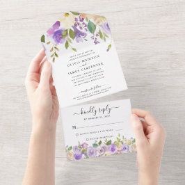 Dusty Lila Greenery Elegant Blommigt Bröllop