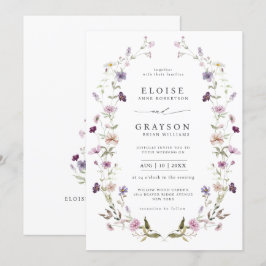 Dusty Lila Lavender WildblomGarden Wedding Inbjudningar