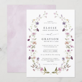 Dusty Lila Lavender WildblomGarden Wedding Inbjudningar