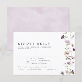 Dusty Lila Lavender WildblomGarden Wedding OSA Kort