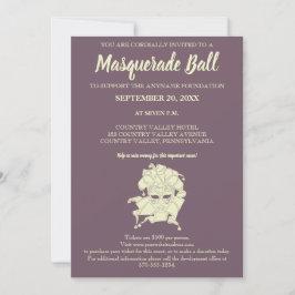 Dusty Lila MasqueraBoll Fundraiser Gala Invit Inbjudningar