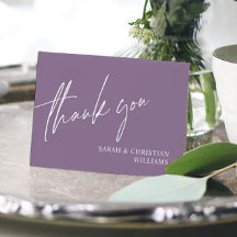 Dusty Lila Minimalist Bröllop - tackkort