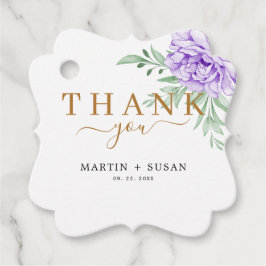 Dusty Lila Peony Ro Greenery Löv Bröllop Gåvor Etiketter