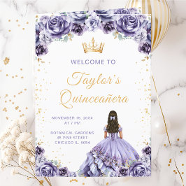 Dusty Lila Princess Blommigt Quinceañera Program