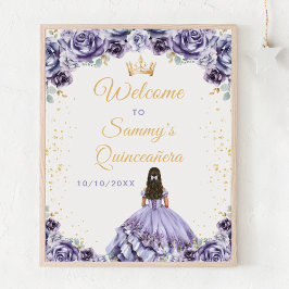 Dusty Lila Princess Quinceañera Välkommen Poster
