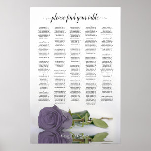 Dusty Lila Ro Alfabetisk sittningslista Poster