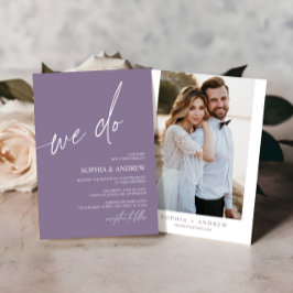 Dusty Lila vi gör minimalistisk bröllopsinbjudan Inbjudningar