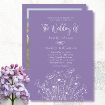 Dusty Lila Wildblomma QR-kod Foto Bröllop