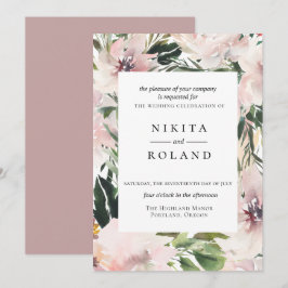 Dusty Mauve Botanical Wedding bjudande Inbjudningar