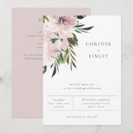Dusty Mauve Botanical Wedding bjudande Meddelande
